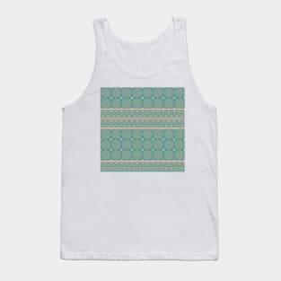African Ethnic Tribal Blue Green  Faded Pink Tank Top